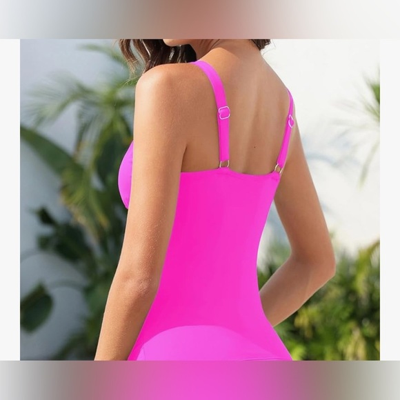 NEW- 2025 Ruffle Flounce Tummy Control 
Bathing Suits V Neck Swimwear - Picture 2 of 5